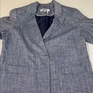 DKNY Women's Blue Heathered Blazer Jacket